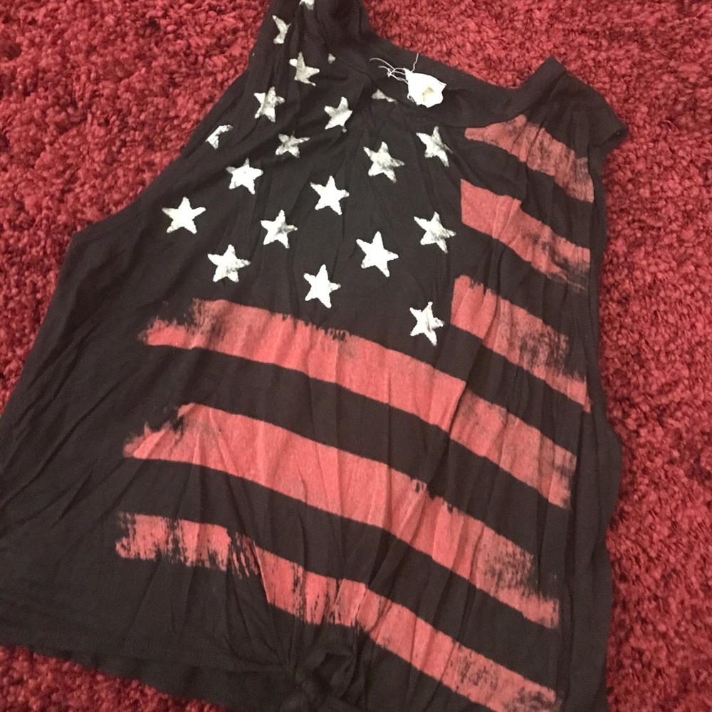 Black USA flag tank top